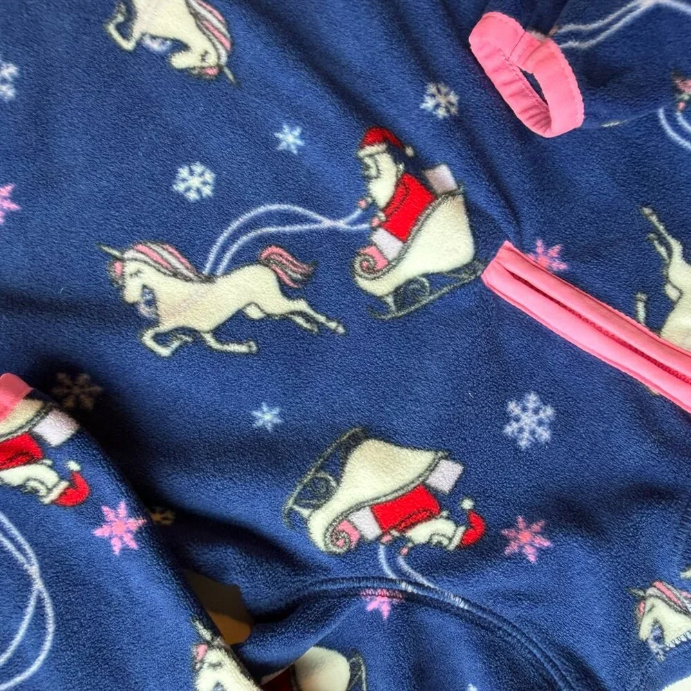Baby Girl Fleece Jacket Pull Over 18M Unicorns Santa Christmas